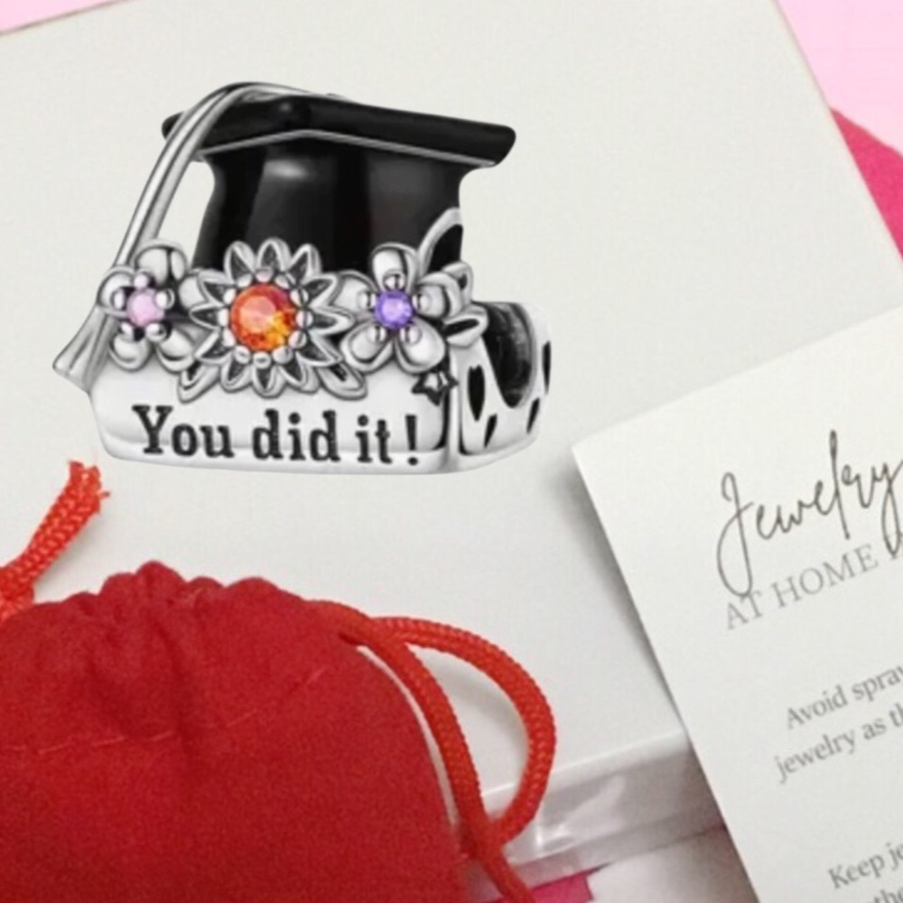 S925 Graduation Cap Charm Pandora Style